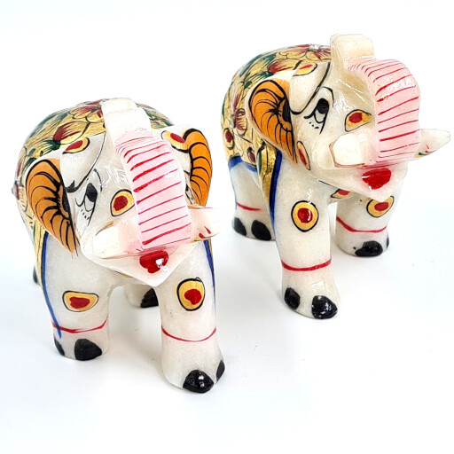 Hand Painted Marble Elephant