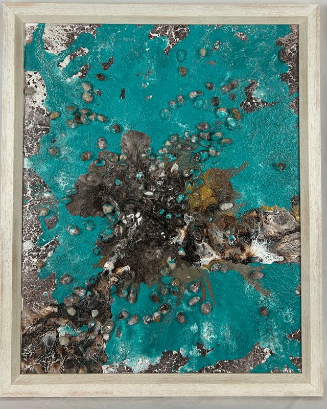 Holy Disruption - “Fragments of stone breaking through color—reminders that grace often arrives unplanned.”