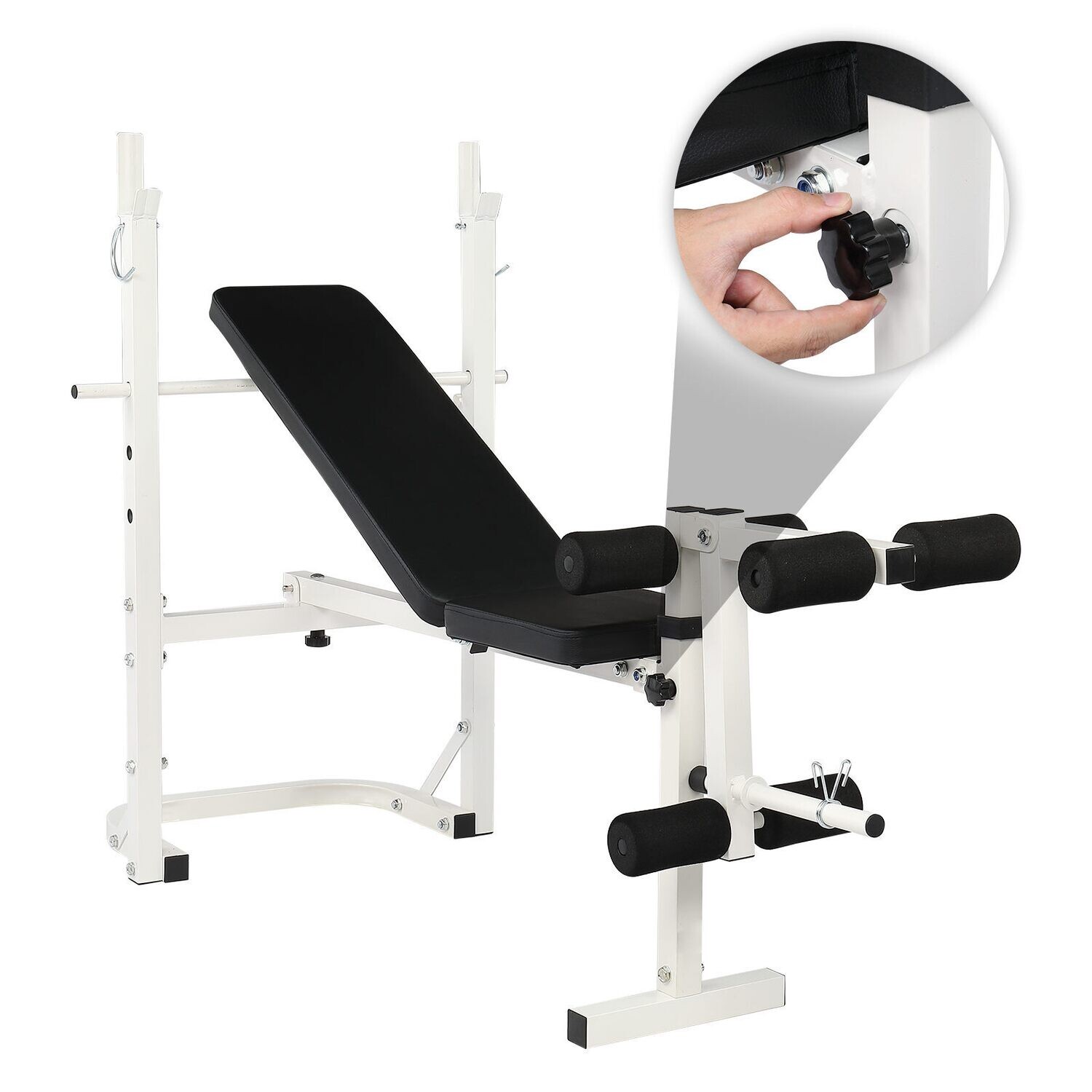 Iron Adjustable Weightlifting Bed White