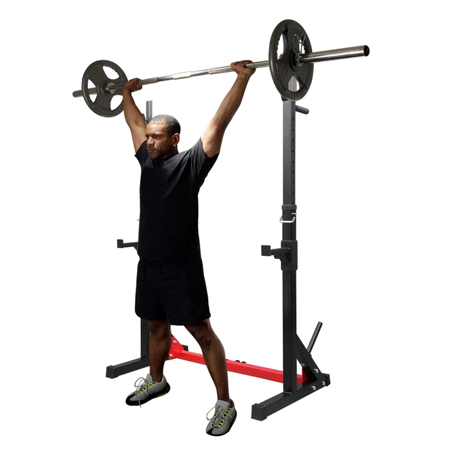 Home Indoor Fitness Adjustable Multi-function Barbell Stand Squat Bench Press Trainer