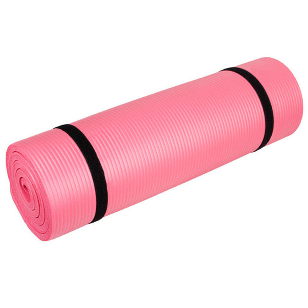 15mm Thick NBR Pure Color Anti-skid Yoga Mat 183x61x1.5cm Pink
