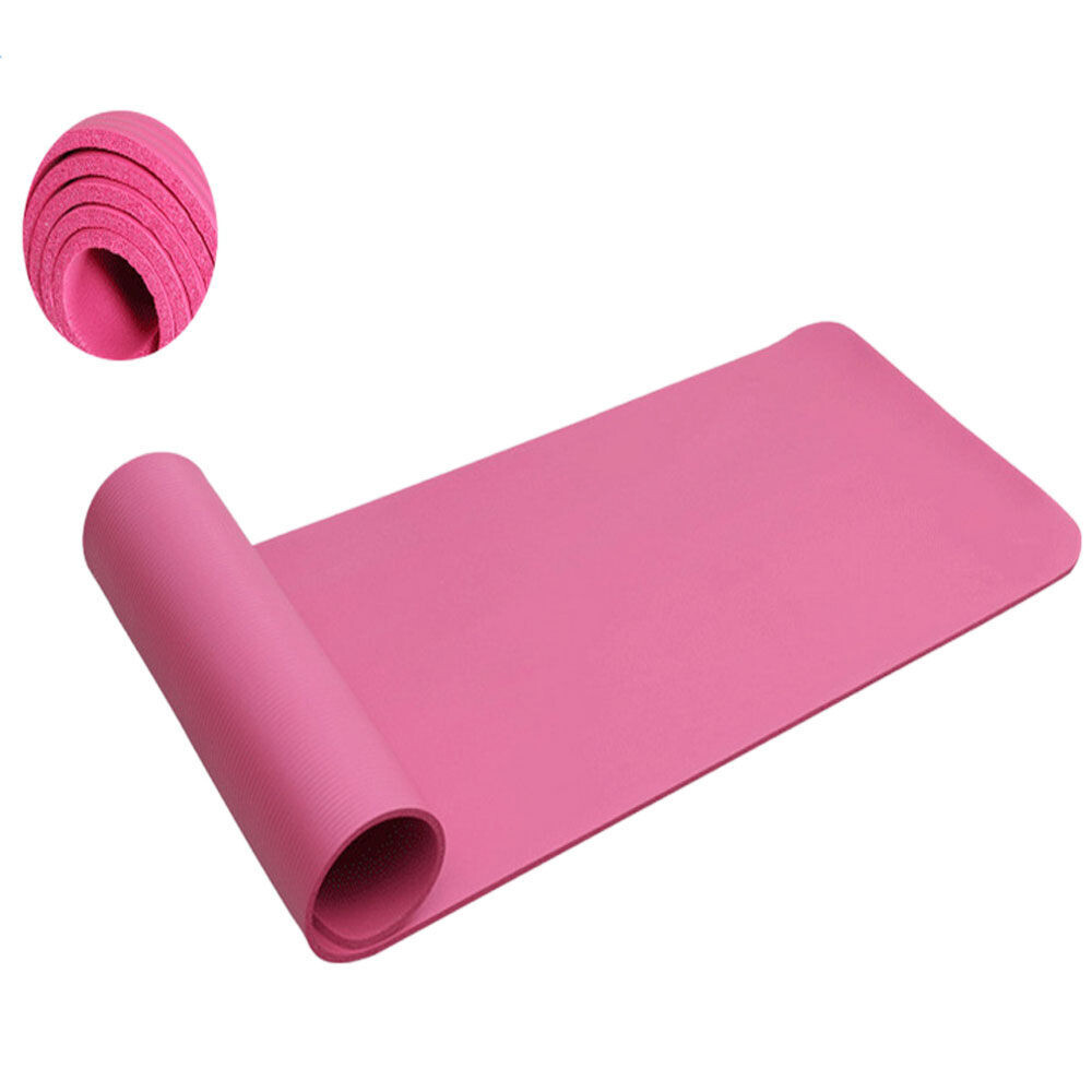 15mm Thick NBR Pure Color Anti-skid Yoga Mat 183x61x1.5cm Pink