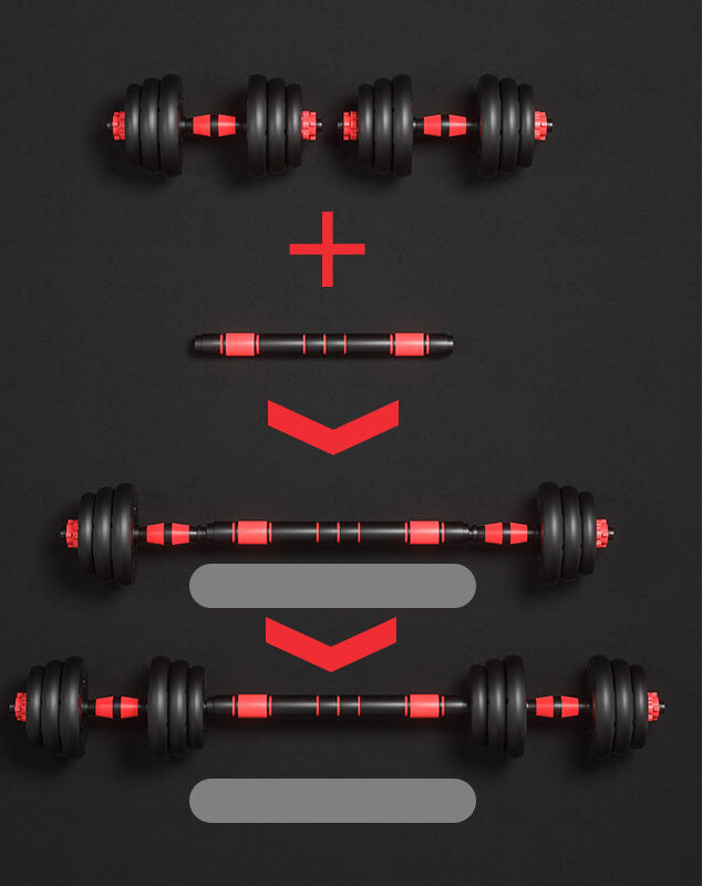 Dumbbell Men&#39;s Home 40 Kg Pair Of Fitness Equipment For Beginners Red Bar Detachable Barbell Set Ya Ling