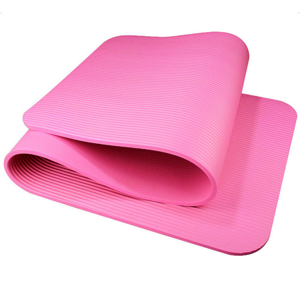 15mm Thick NBR Pure Color Anti-skid Yoga Mat 183x61x1.5cm Pink