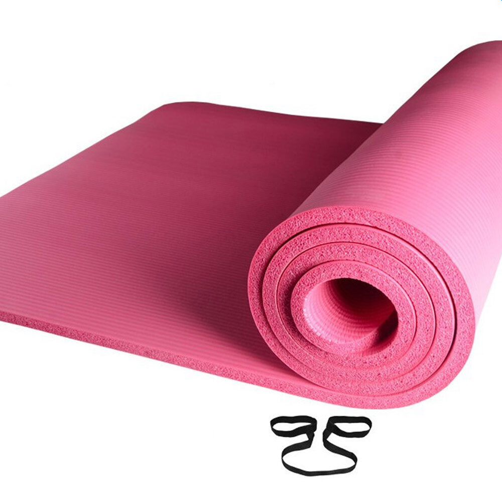 15mm Thick NBR Pure Color Anti-skid Yoga Mat 183x61x1.5cm Pink