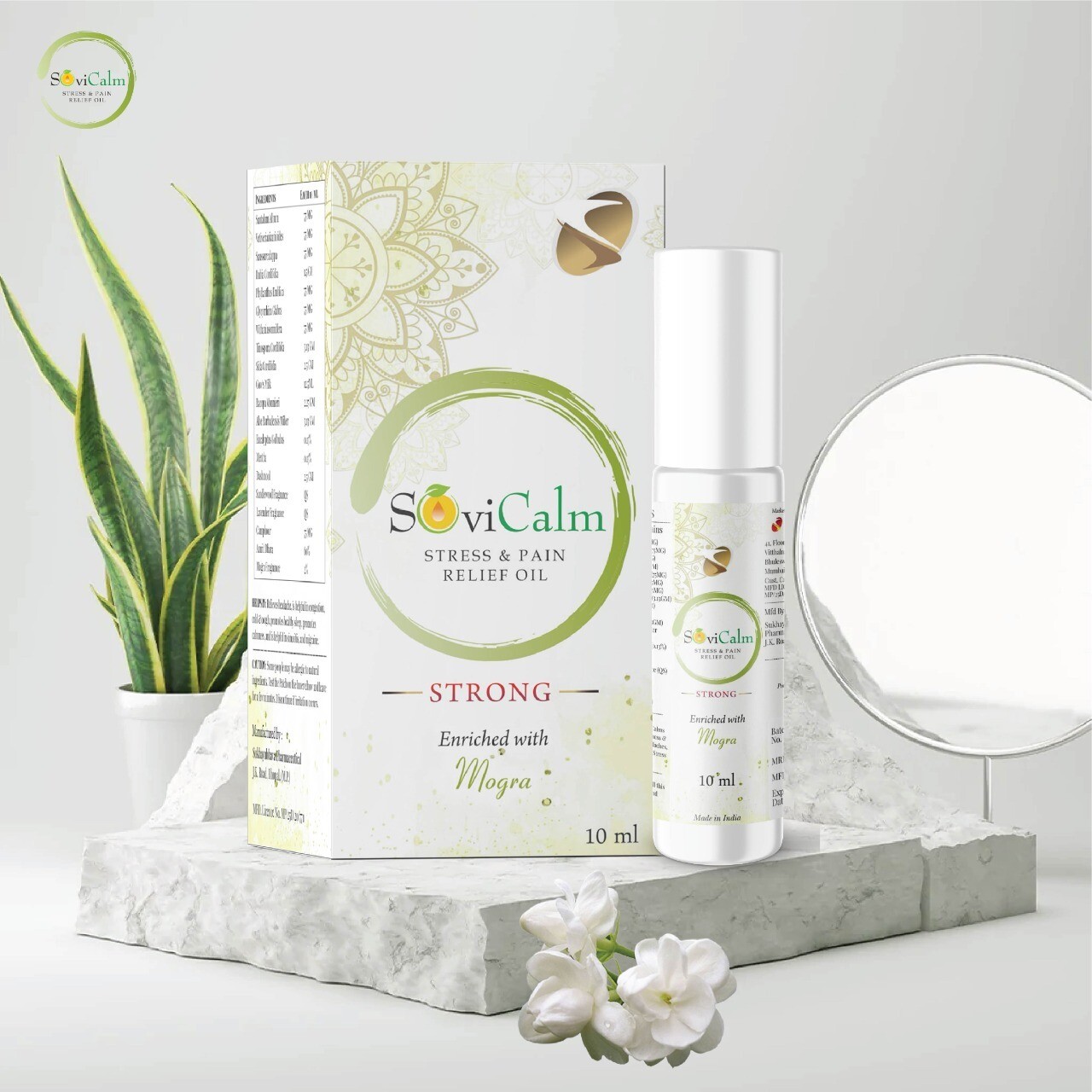 Sovicalm Strong Stress &amp; Headache Relief oil enriched with Mongra