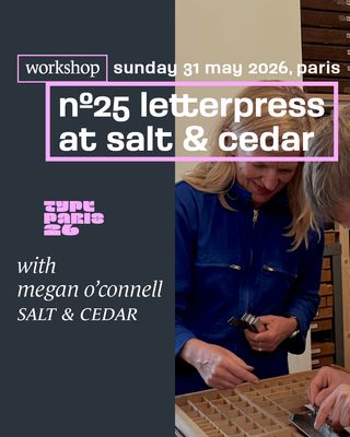 Workshop Nº 25 Letterpress at Salt &amp; Cedar