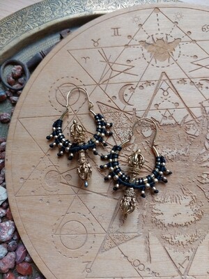 Black Brass Varja hoop earrings