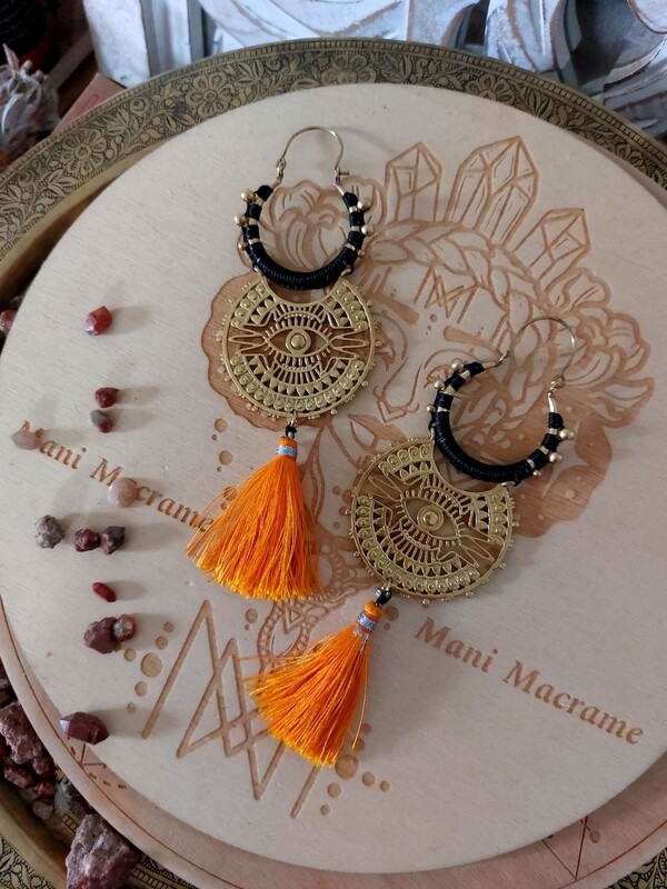 Long ethnic earrings 