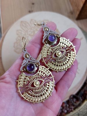 Amethyst golden eye earrings 
