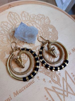 Cobra hoop earrings black