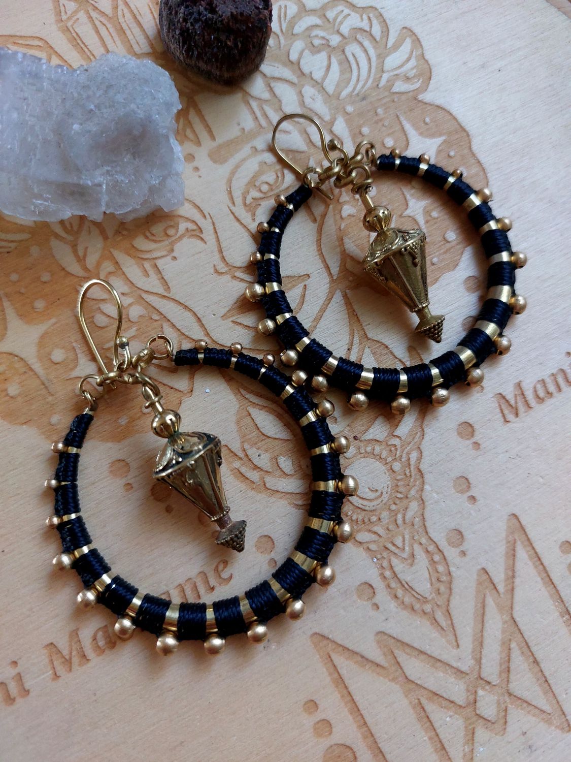 Brown hoop earrings 