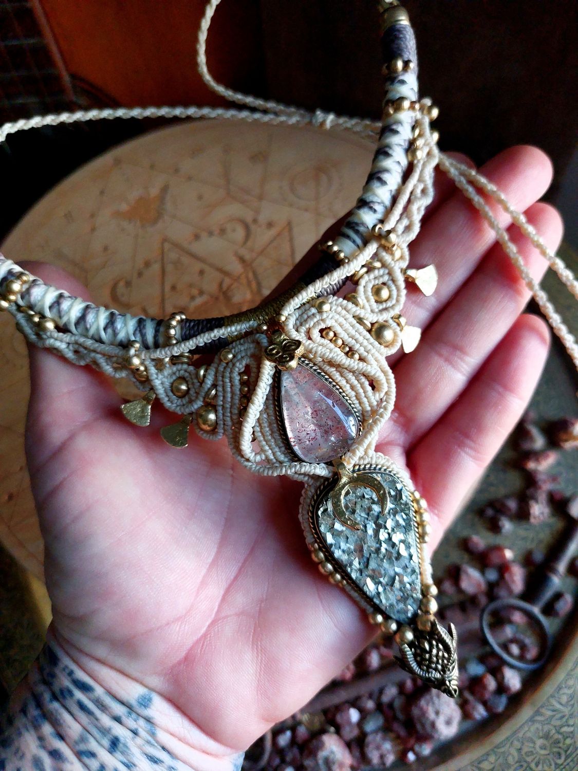 Pyrite dragon necklace 