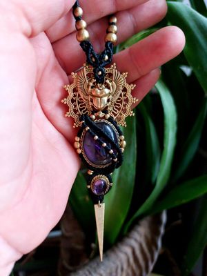 Amethyst scarab amulet