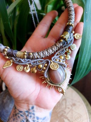 Necklace peach moonstone 