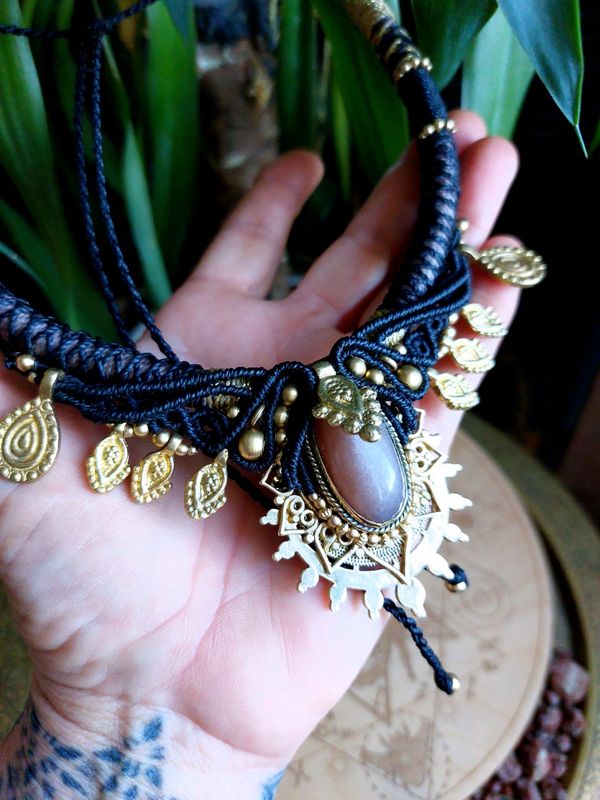 Peach moonstone necklace 