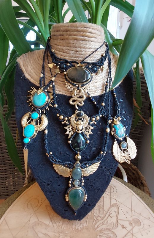 Macrame necklace order 7 pieces in total.