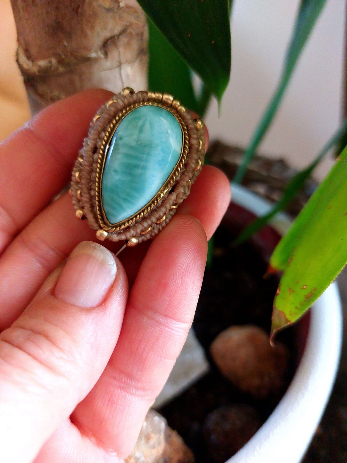 Custom larimar ring 