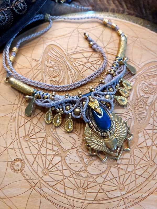 Labradorite scarab necklace 