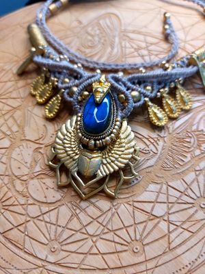 Labradorite scarab necklace 