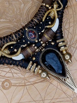 Black Opal &amp; Druzy Warrior Collar