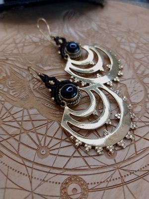 Lunar shield earring set