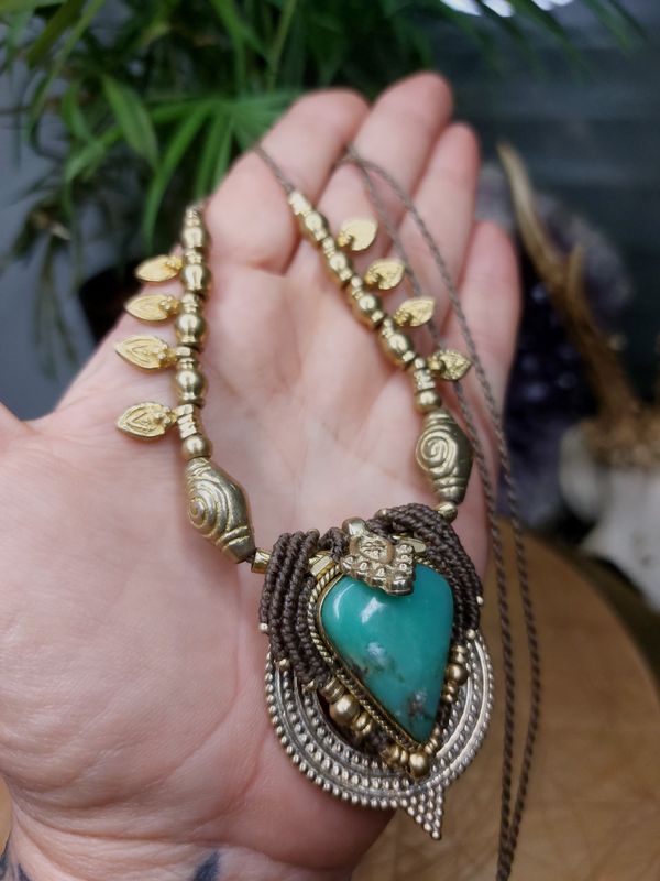 Chrysoprase heart necklace
