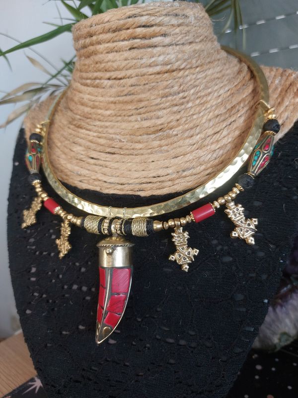 Red moon talisman choker