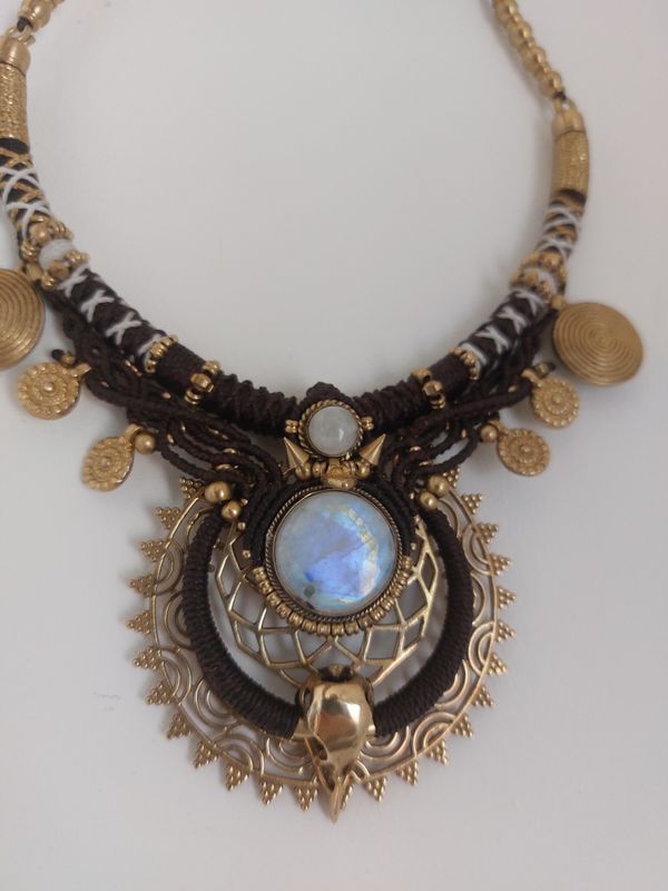 Moonlit raven necklace