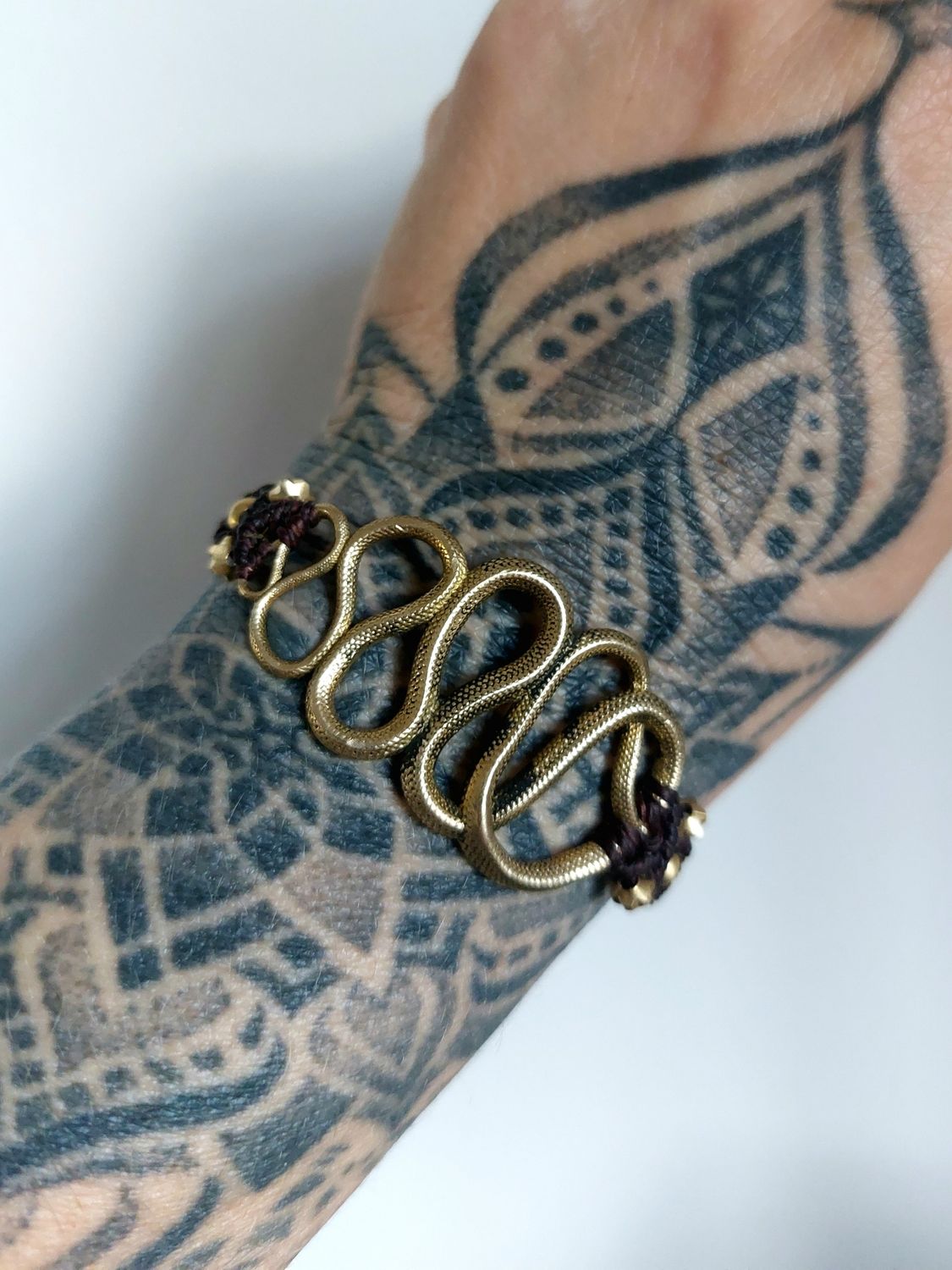 Golden Serpent Macrame Bracelet