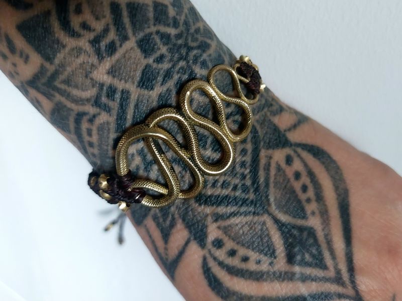 Golden serpent bracelet