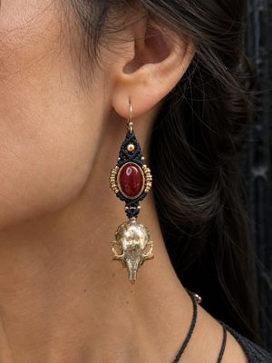 Scarlet Skull Earrings