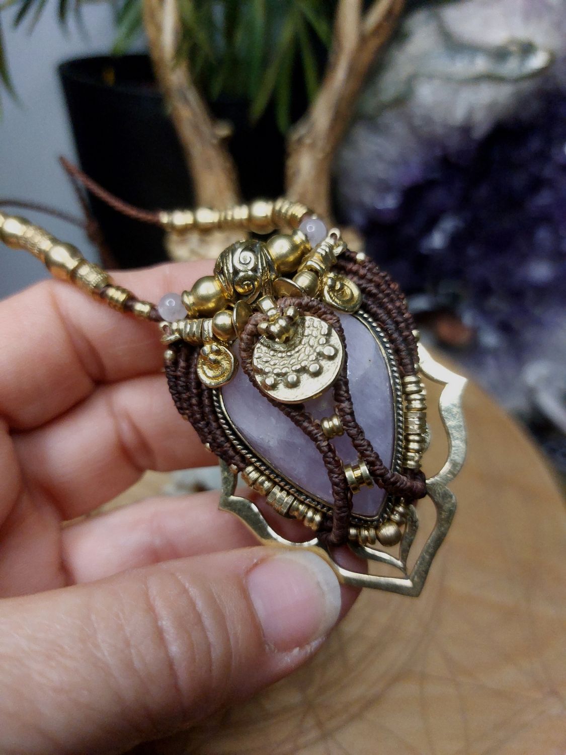 Heart Flame Kunzite Pendant