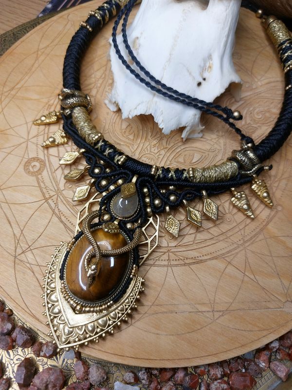 Golden Serpent Eye Necklace