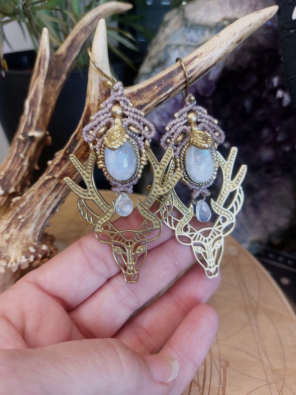 Lunar stag earrings