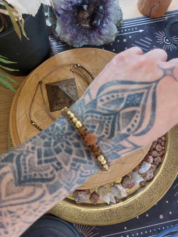 Amber rudraksha bracelet
