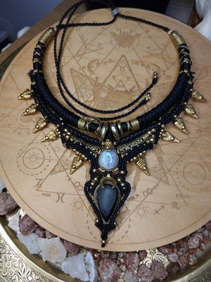 Lunar druzy sentinel necklace