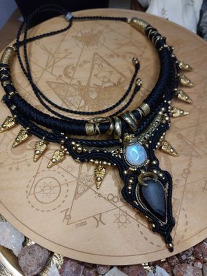 Lunar druzy sentinel necklace