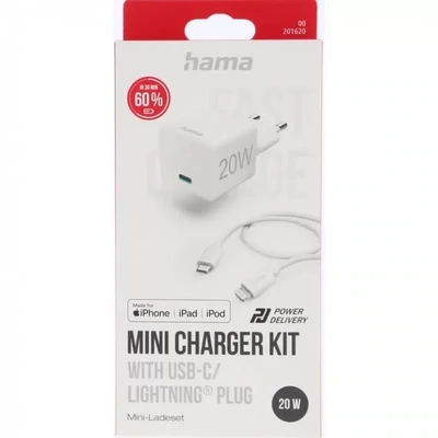 Hama snabbladdare mini charger kit MFI USB-C / LIGHTINING