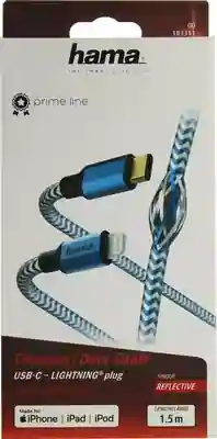 Hama 1.5m USB-C - LIGHTNING ladd/synk kabel Prime line