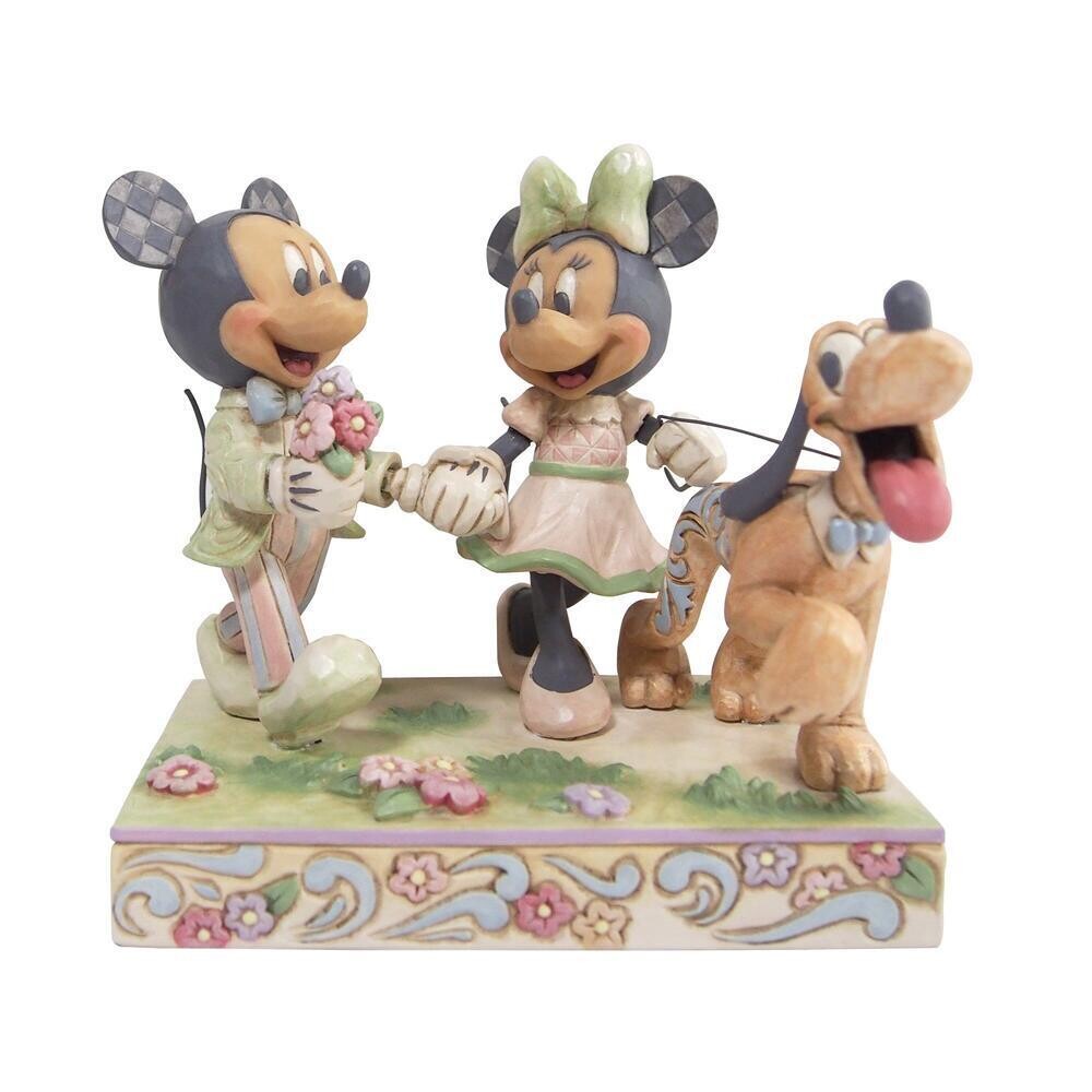 White Woodland Spring Mickey &amp; Minnie By Disney Jim Shore