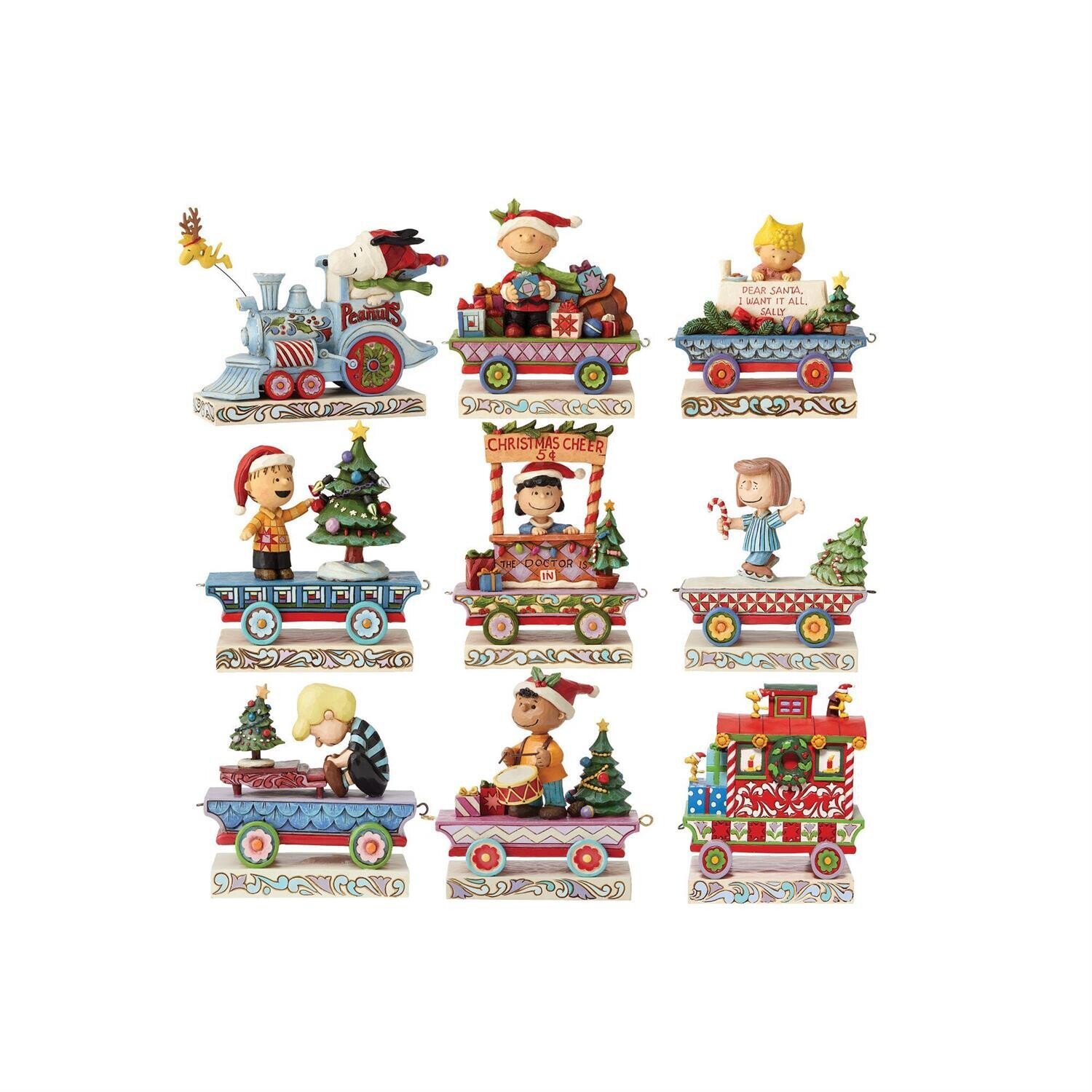NEW Peanuts Train 9 Pc Gift Set W/Franklin By Jim Shore *SHIPS WITHIN 10 DAYS*