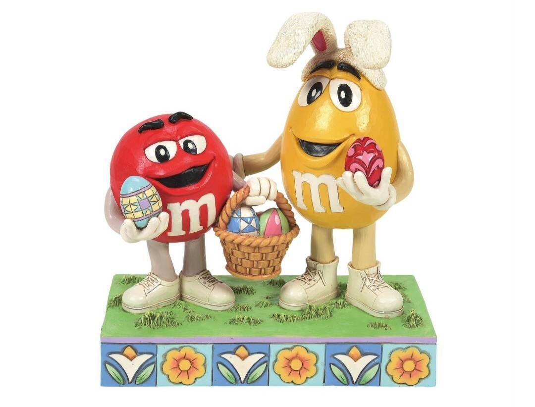 An Eggcellent Hunt Red &amp; Yellow M&amp;M Easter with Basket By: Jim Shore *SHIPS WITHIN 10 DAYS*