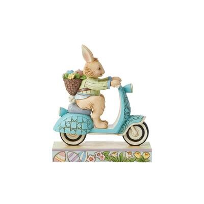 Scooting Towards Easter Bunny On Scooter By: Jim Shore *SHIPS WITHIN 15 DAYS*