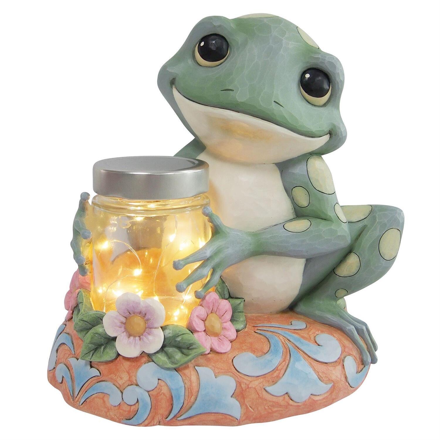 Ready Set Glow Frog With LED Fire Fly Jar By: Heartwood Creek Jim Shore NEW 2024