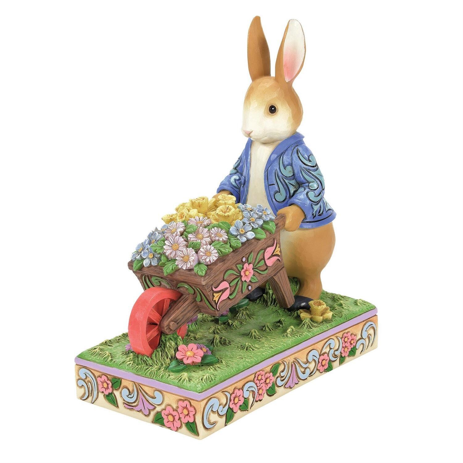 Peter Rabbit with Wheelbarrow Of Flowers By: Jim Shore