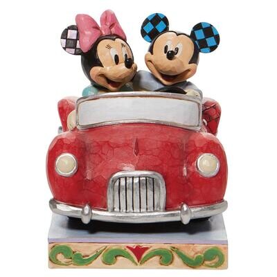 Minnie &amp; Mickey In Car By Disney Jim Shore *SHIPS WITHIN 14 BUSINESS DAYS*