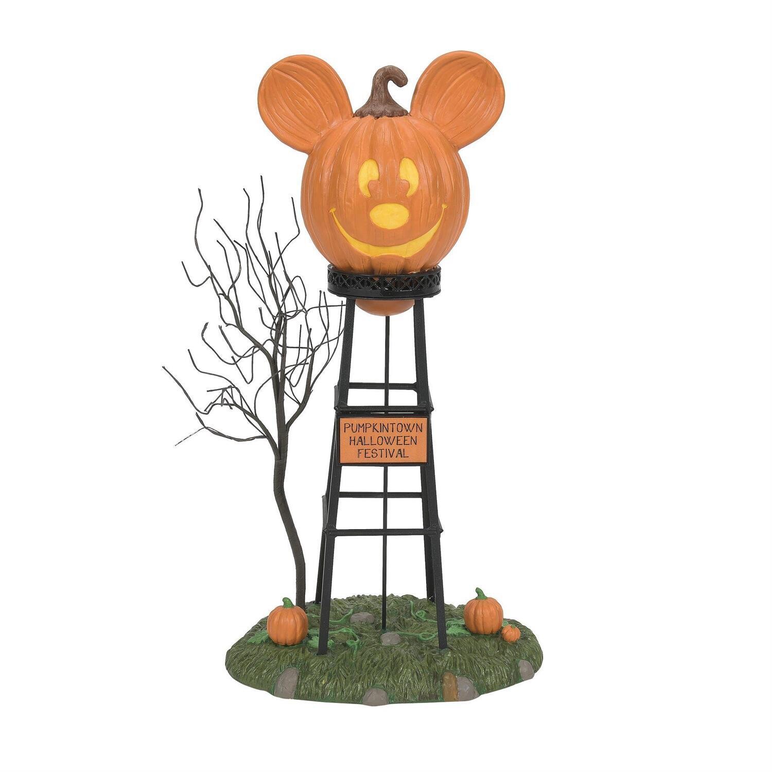 Mickey Pumpkin Town Water Tower By Disney Village Dept 56