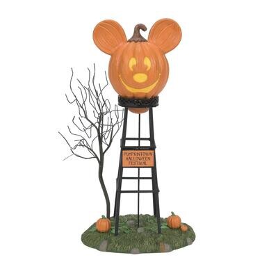 Mickey Pumpkin Town Water Tower By Disney Village Dept 56