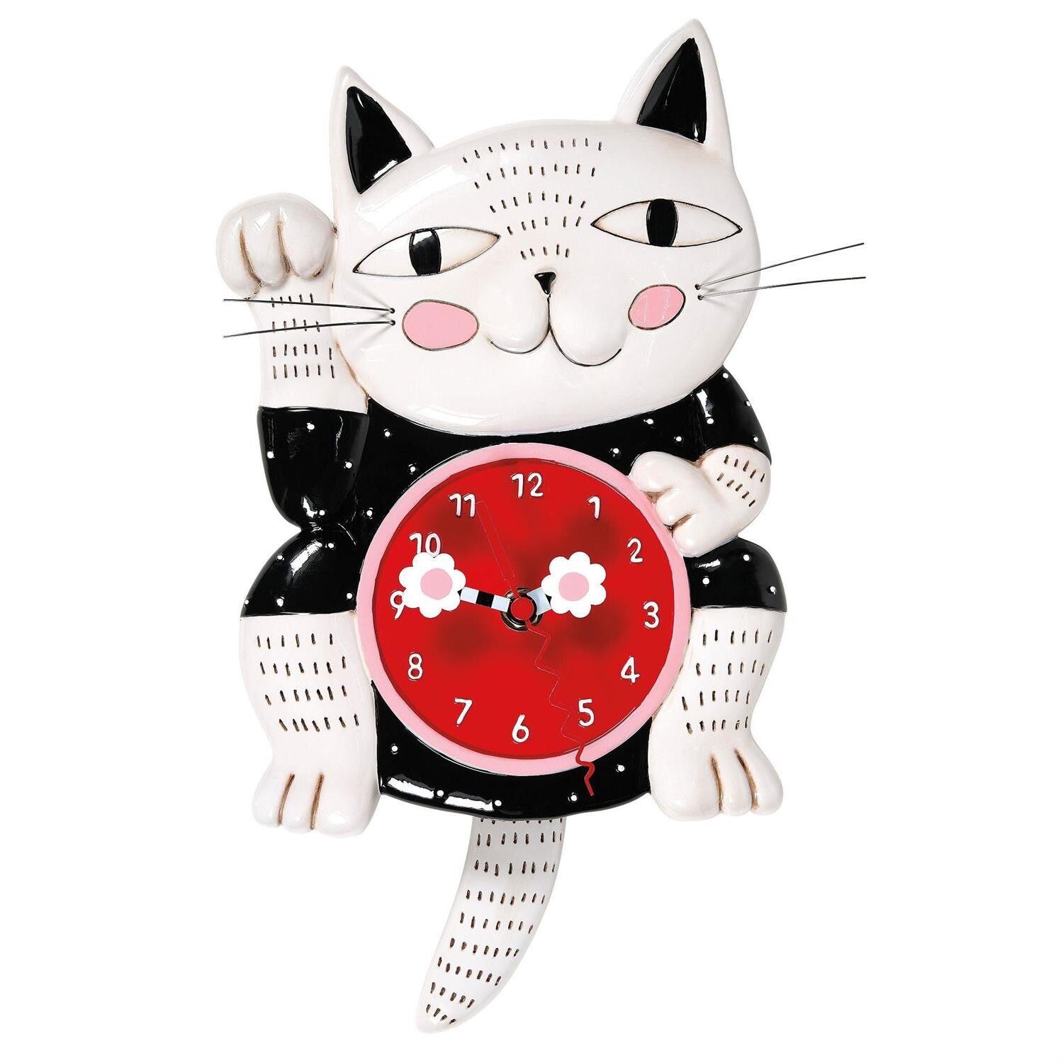 Lucky Cat Clock By Allen Designs *SHIPS WITHIN 15 DAYS*